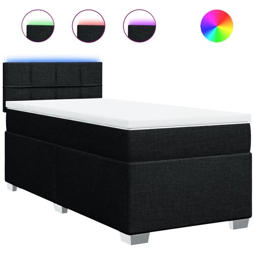 VidaXL Box spring postelja z vzmetnico črn 90x190 cm blago, (21291214) Slike