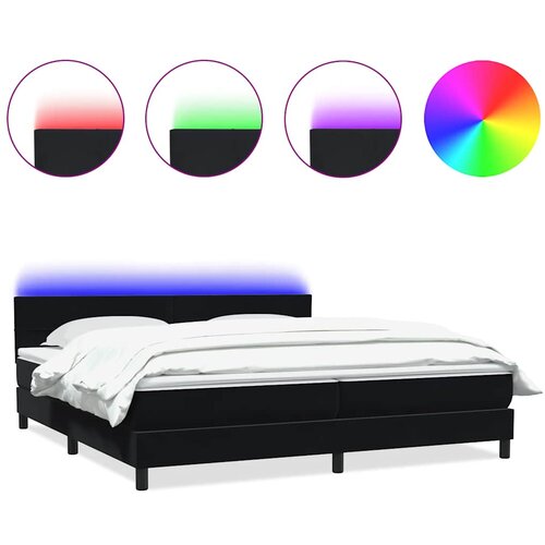 VidaXL Box Spring postelja z vzmetnico črna 200x220 cm žametna, (22011157) Slike