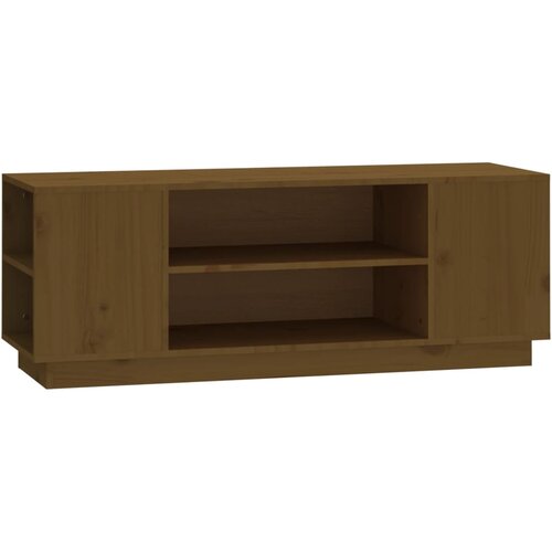 Maison Chic TV omarica - TV stojalo - Televizijska omarica medeno rjava 110x35x40,5 cm trdna borovina, (21700002) Slike