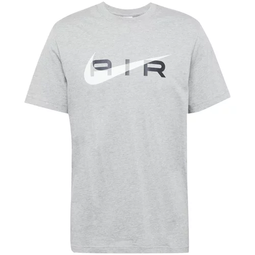 Nike Sportswear Majica 'AIR' siva melange / crna / prljavo bijela