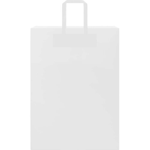  Papirnate vrećice 250 kom s ručkama bijele 32x17x44 cm Slike