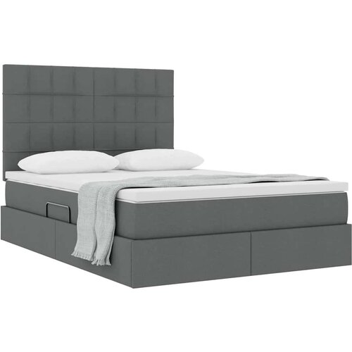  Krevet s od storage Tamno siva 140 x 190 cm Lažna koža Slike