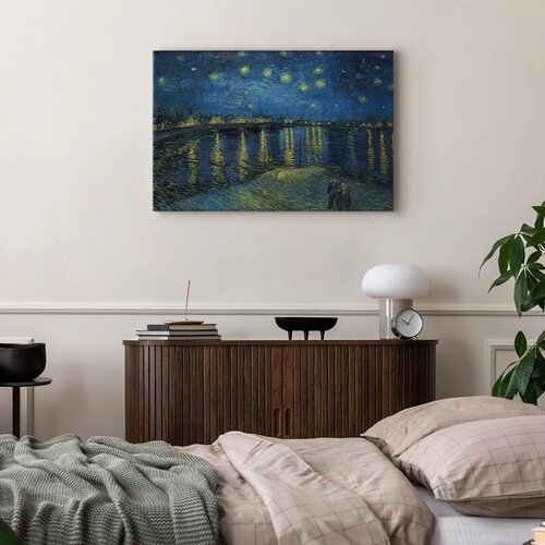 Slika - Vincent van Gogh &amp;ndash; Starry Night Over the Rh&amp;ocirc;ne 60x40 Na talijanskom platnu Slike