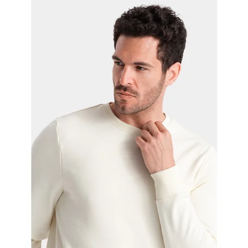 Ombre BASIC men's non-stretch cotton sweatshirt - cream