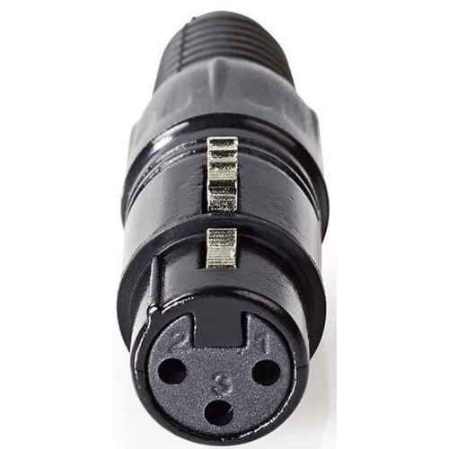 Nedis COTP15902BK, xlr konektor, ravni, ženski,niklovani, lemljenje,pre&egrave;nik kab. ulaza: 5,0 mm, Crni,1kom Cene