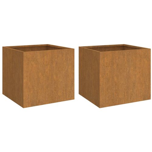 Maison Chic Cvetlično korito - Cvetlični Lonec 2 kosa 42x40x39 cm corten jeklo, (21788937) Cene