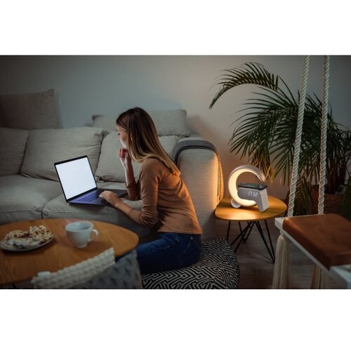  Immax 08986L-LED RGB prigu&amp;scaron;iva lampa sa budilnikom i Qi bežičnim punjenjem 30W/230V zlatna Slike