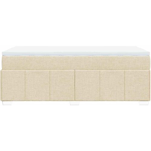  Krevet s oprugama i madracem krem 100 x 200 cm od tkanine Slike