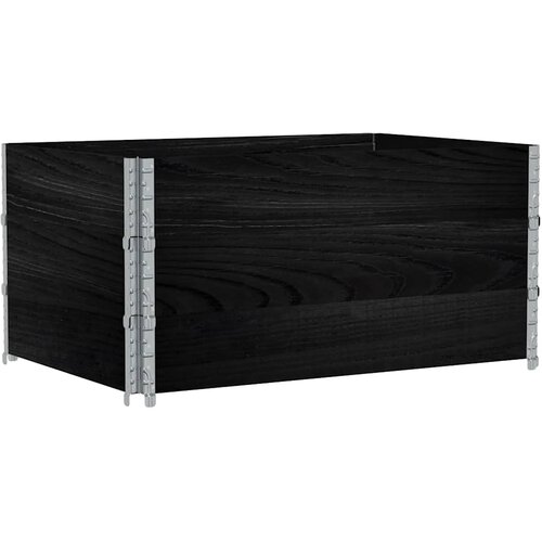 Okviri za palete 3 kom crni 120 x 80 cm od masivne borovine Slike