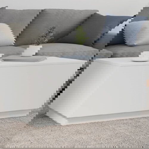 The Living Store Klubska mizica z LED lučkami bela 90x50x40 cm - Klubska Mizica, (21657339) Cene