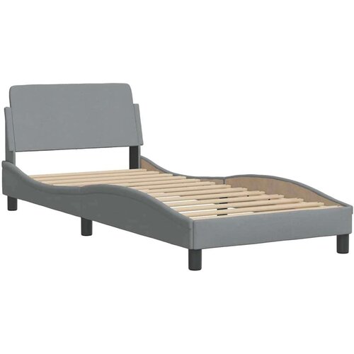 VidaXL Okvir kreveta bez madraca svjetlosivi 90x200 cm od tkanine Slike