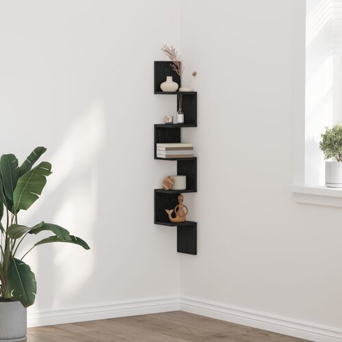 vidaXL Kutna polica Crni hrast Konstruirano drvo 20 x 20 x 127.5 cm Cijene