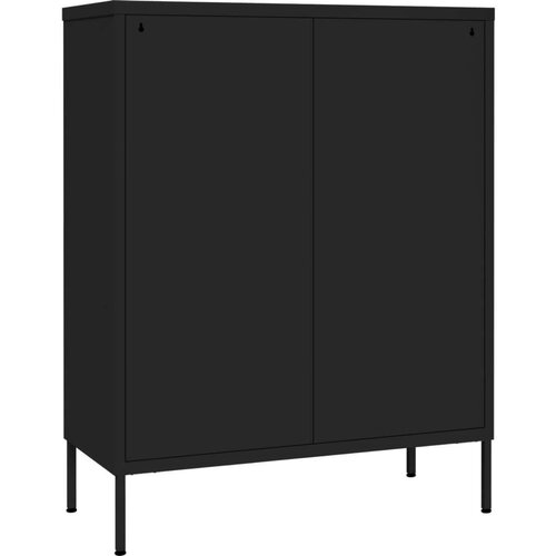 VidaXL Omarica s predali črna 80x35x101,5 cm jeklo Slike