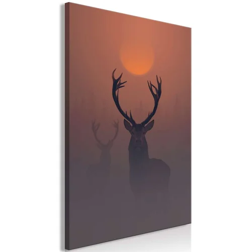  Slika - Deers in the Fog (1 Part) Vertical 60x90