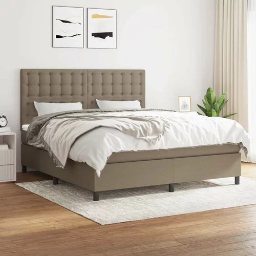  Box spring postelja z vzmetnico taupe 180x200 cm blago