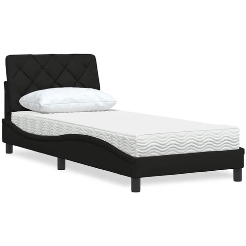 vidaXL Krevet s madracem crni 90x190 cm od tkanine Cijene