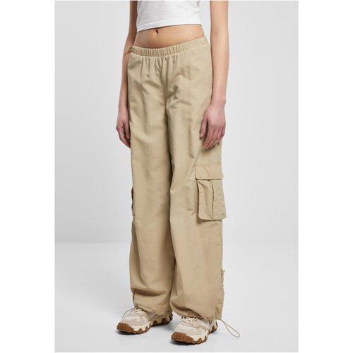 UC Curvy Ladies Wide Crinkle Nylon Cargo Pants concrete Cene