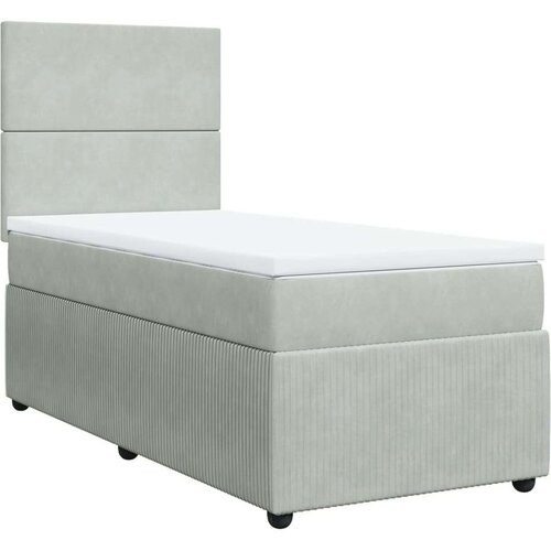 VidaXL Box spring krevet s madracem svjetlosivi 90x190 cm bar&amp;scaron;unasti Slike