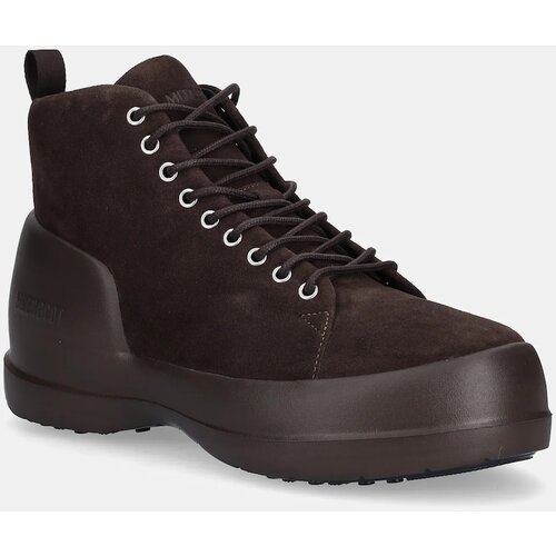 Moon Boot Snežke iz semi&amp;scaron;a MB MEZZALUNA LACE UP MID SUEDE rjava barva, 80D2500030 M010 Slike