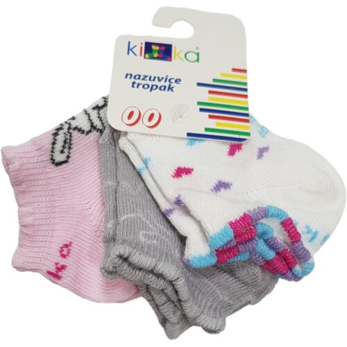 Kika Set čarapa za bebe, 3 komada, Belo-sivi Cene