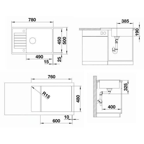 Blanco sudoper ZIA XL 6 S Compact SILGRANIT ANTRACIT, bez dalj. upr. Cene