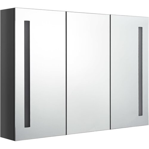 Maison Chic LED Kopalniška omarica - Kopalniški kabinet z ogledalom 89x14x62 cm sijoče siva, (21794662) Cene