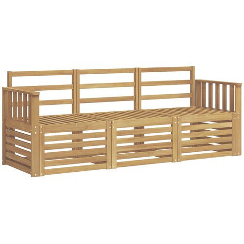  Setovi sofa 3 kom. Bijela Čvrsto drvo akacije 189.5 x 63 x 73 cm Slike