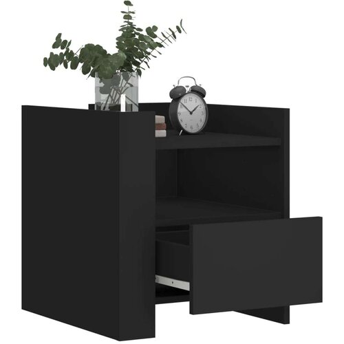 VidaXL Noćni ormarić crni 45 x 50 x 50 cm od konstruiranog drva Slike