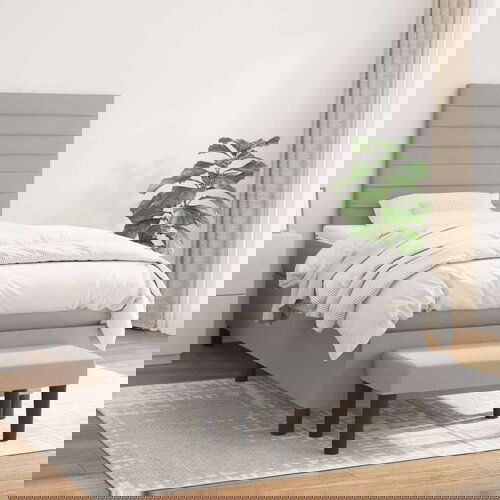  Box spring postelja z vzmetnico svetlo siva 80x200 cm blago, (20898825) Cene
