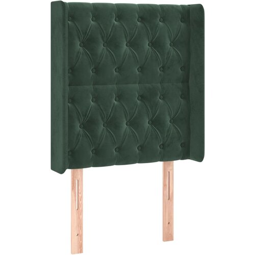 Maison Chic posteljno vzglavje - vzglavna omarica - nočna omarica z ušesi temno zeleno 83x16x118/128 cm žamet, (21709103) Cene