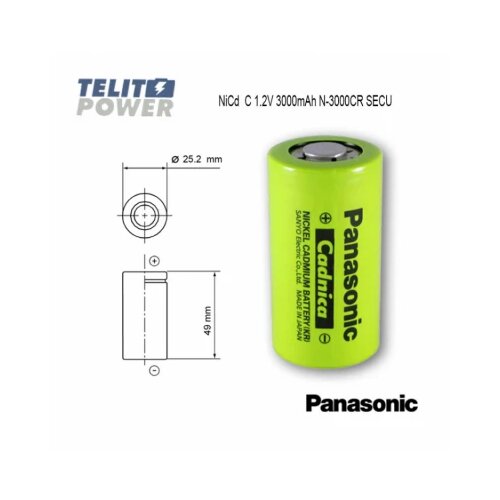 Panasonic NiCd C 1.2V 3000mAh NB-C500004AA N-3000CR SECU Cadnica Cene