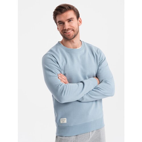 Ombre BASIC men's sweatshirt with round neckline - blue Cene