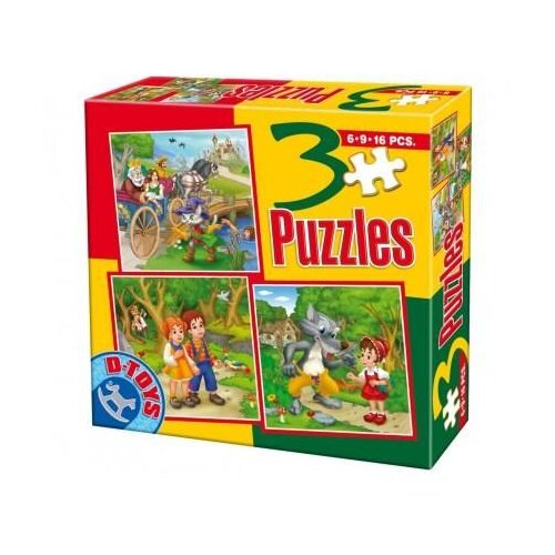 Dtoys Puzzle 3u1 Bajke 06 - 6/ 9/ 16 delova Slike
