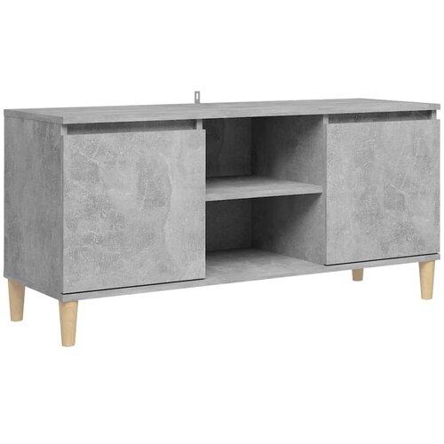 Maison Chic TV omarica - TV stojalo - Televizijska omarica z lesenimi nogami betonsko siva 103,5x35x50 cm, (21699727) Slike