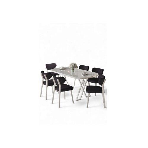 Hanah home Set trpezarijskog stola i stolica (7 delova) Axton White Anthracite Cene
