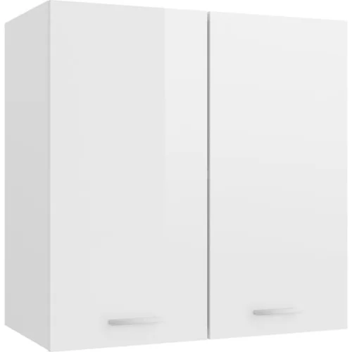  Viseča omarica visok sijaj bela 60x31x60 cm iverna plošča