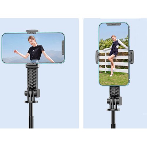  3u1 univerzalni teleskopski selfie stick i tronožac bluetooth daljinski 90cm Slike