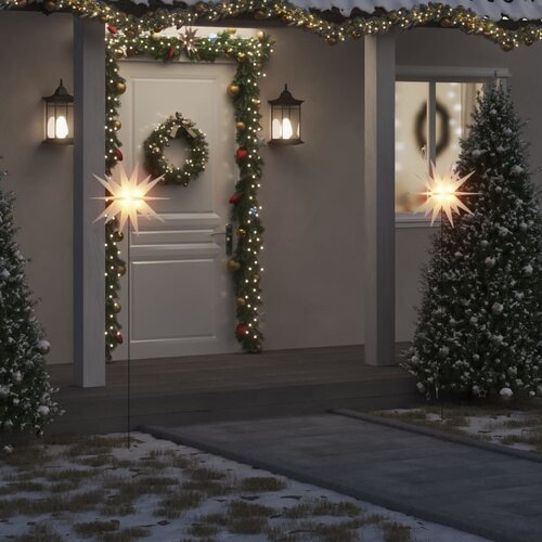 vidaXL Božična svetilka s talno konico LED zložljiva bela 57 cm Cene