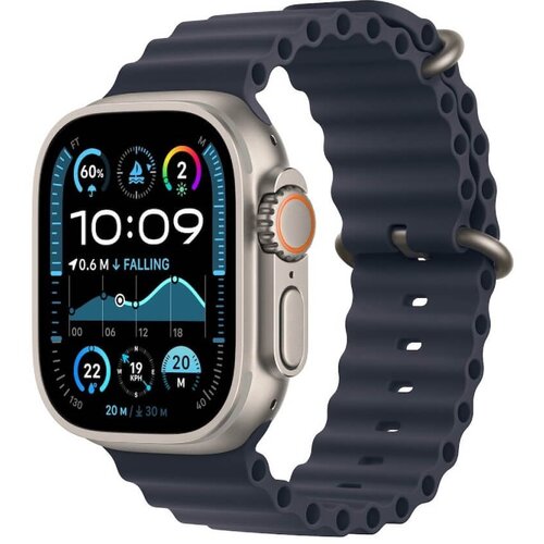 Apple watch ultra 2 (2024) 49 mm gps i cellular natural titanium navy ocean band MX4D3SE/A pametni sat Cene