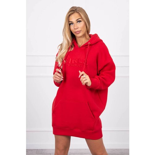 Kesi Insulated sweatshirt with embroidered inscription oversize red Cene