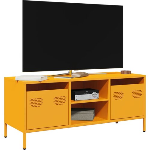 VidaXL TV omarica gorčično rumena 101,5x39x43,5cm hladno valjano jeklo Slike