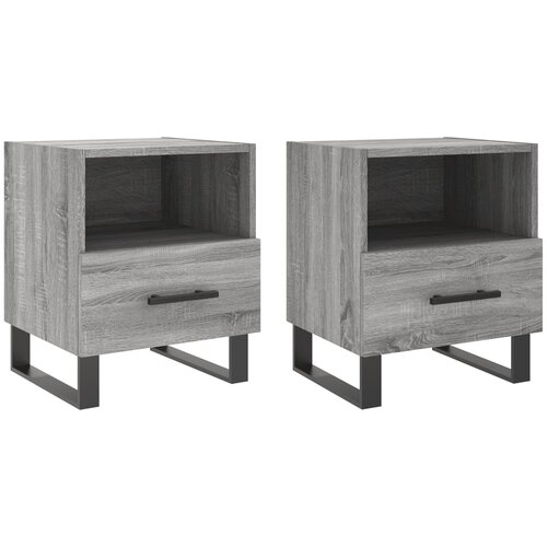 Maison Chic Dvo delni komplet Nočne omarice - Nočne mize siva sonoma 40x35x47,5 cm inženirski les, (21688566) Slike