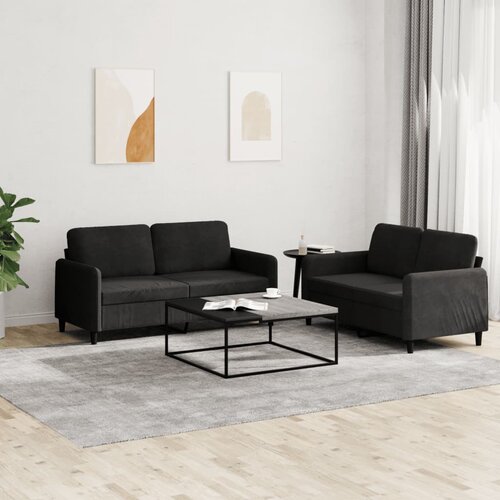 vidaXL 2-dijelni set sofa crni baršunasti Cijene