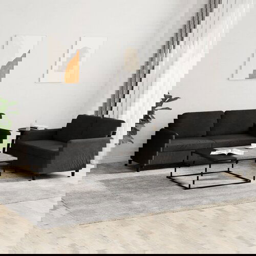 VidaXL 2-dijelni set sofa crni bar&amp;scaron;unasti Slike