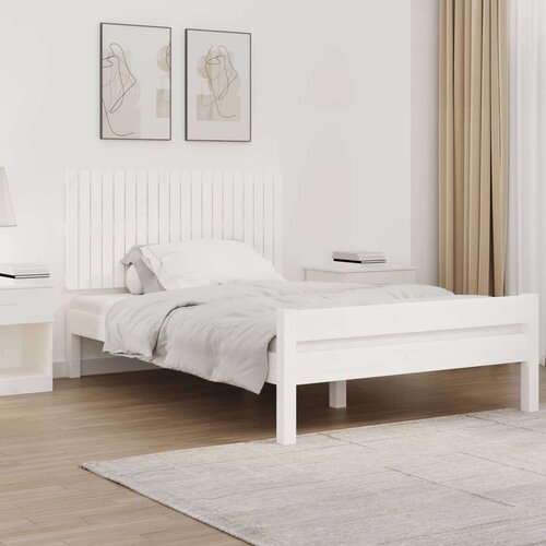 vidaXL Stensko posteljno vzglavje belo 127,5x3x60 cm trdna borovina Cene