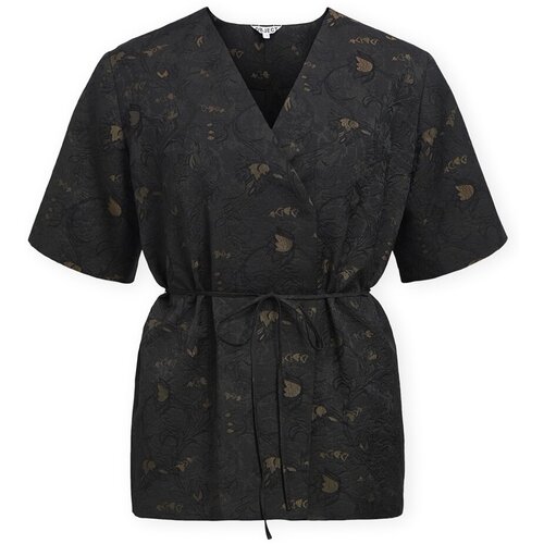 .OBJECT Topi & Bluze Top Lovia - Black/Seal Brown Črna Cene