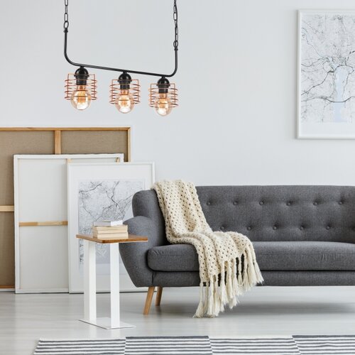  Luster na lancu MORGAN 3xE27/60W/230V crna/bakarna Slike