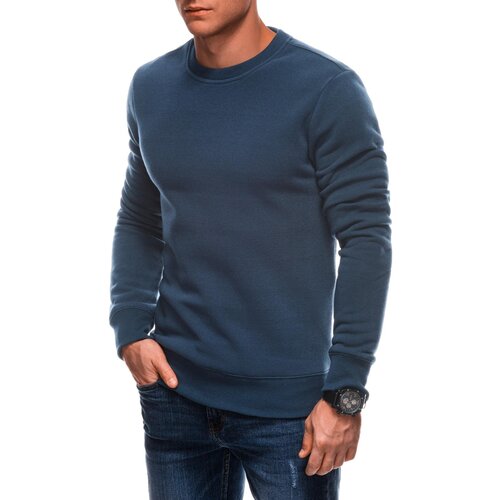 Edoti Men&amp;#039;s uniform BASIC round neck sweatshirt - navy blue Slike