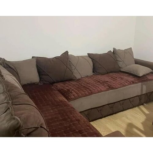  Set sedalnih prekrivača Stela (Dva dela) za ugaonu garnituru - Braon Cene