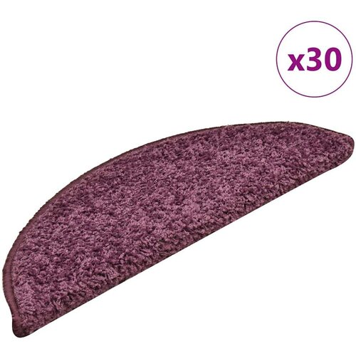  Stopniščne preproge 30 kosov 56x17x3 cm temno vijolične polkrožne Cene